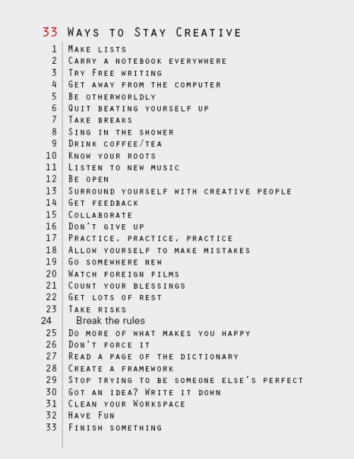 33 Way to Stay Creative